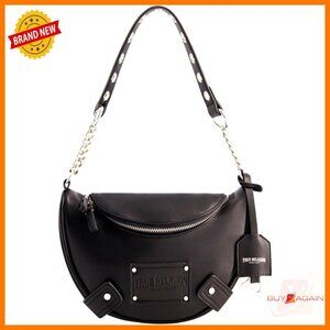 Faux Suede Hobo Bag with Chain Handle, Small Shoulder Purse